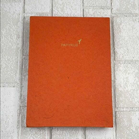 Papyrus Handmade Orange Unlined Notebook - Picture 1 of 6